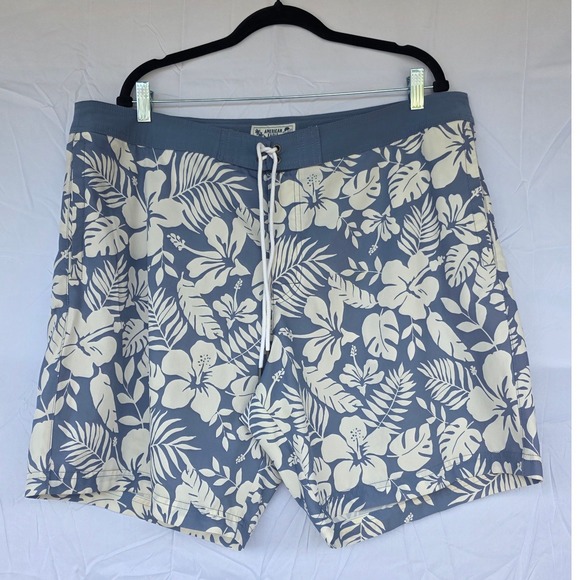 American Eagle Outfitters Other - American Eagle Mens XL Blue White Hibiscus Floral Board Shorts Swim Trunks